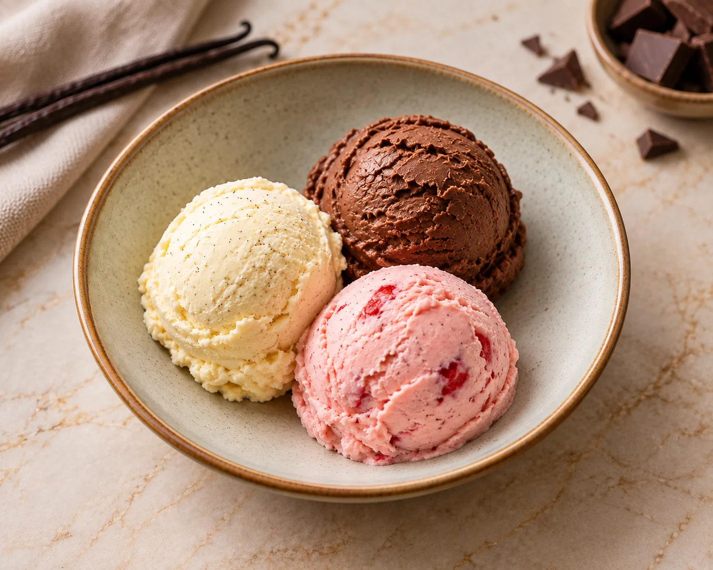 Artisan ice cream dessert creation at Sevana